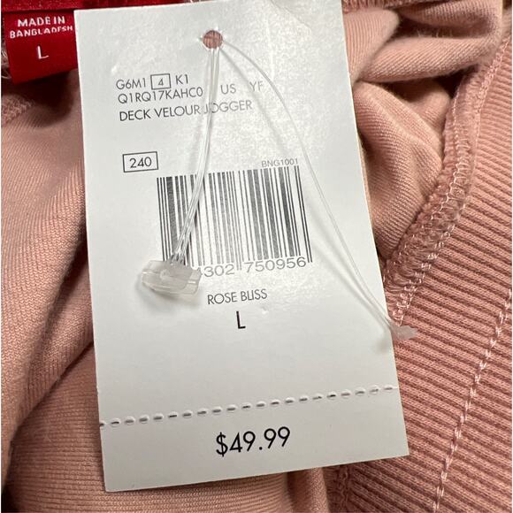 Guess Deck Velour Rose Bliss Woman Jogger Size Large NWT $49 - Picture 10 of 12